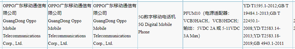 OPPO PFUM10 đạt chứng nhận 3C