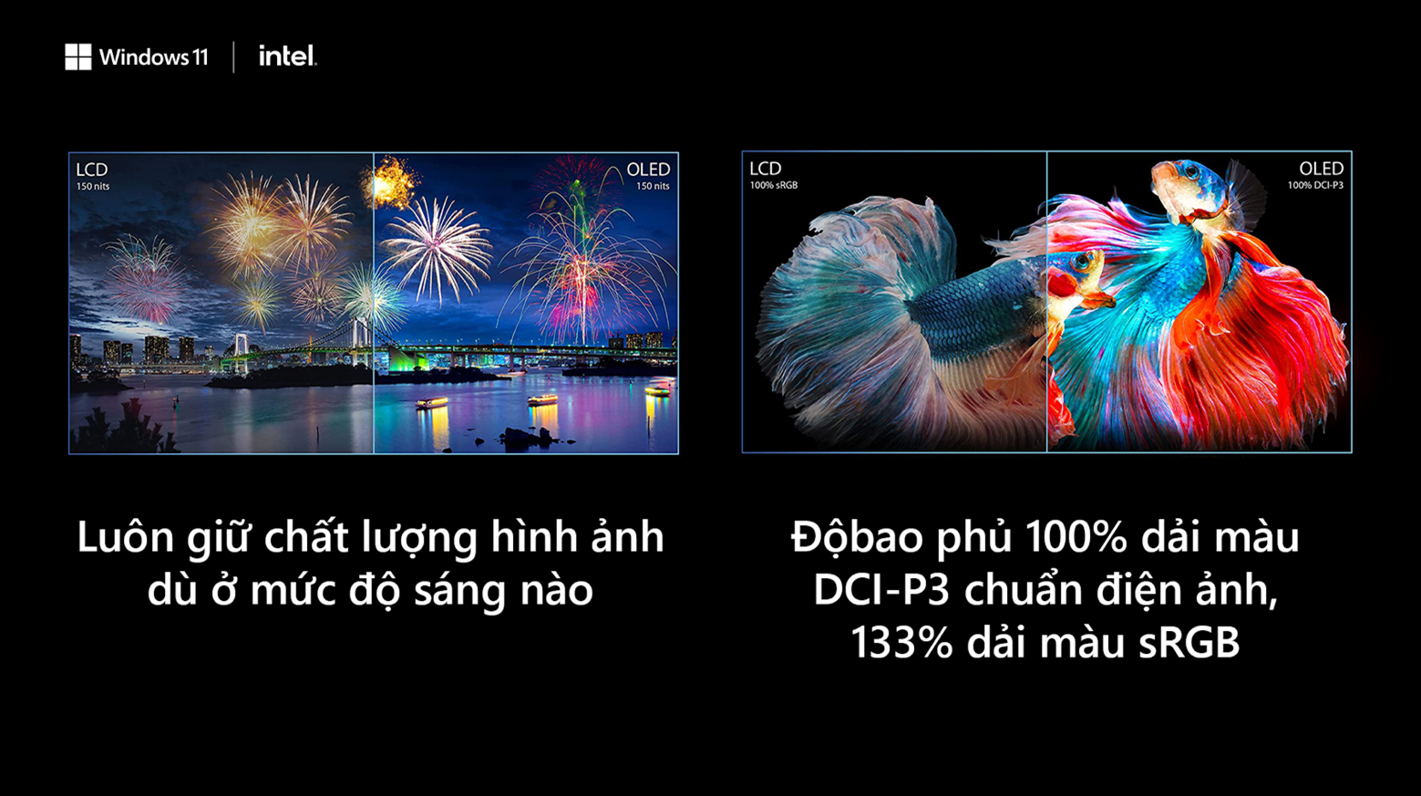 Màn hình viền mỏng 13.3 inch Full HD, màn hình OLED cảm ứng