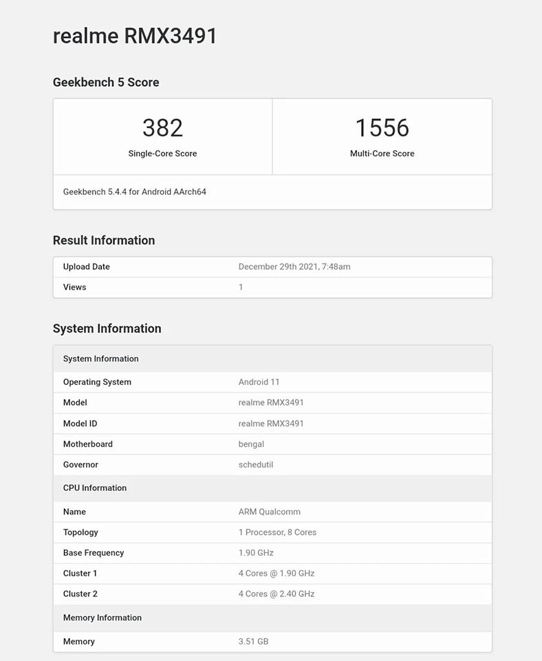 Realme 9i xuất hiện trên Geekbench (ảnh 1) Realme 9i xuất hiện trên Geekbench (ảnh 1)