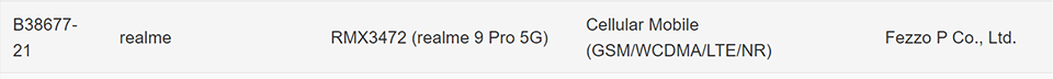 Realme 9 Pro 5G đạt chứng nhận (ảnh 4) Realme 9 Pro 5G đạt chứng nhận (ảnh 4)