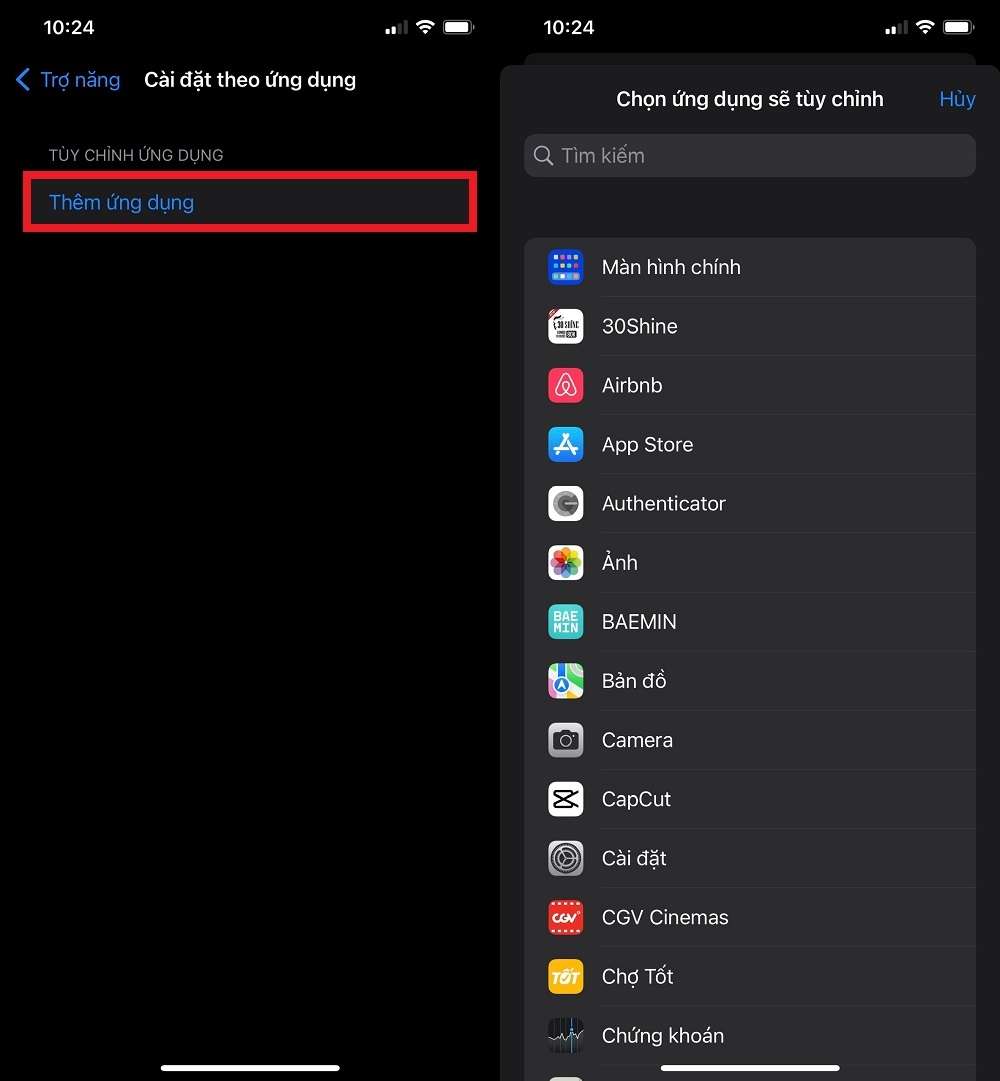 Cách cài đặt trợ năng cho từng ứng dụng trên iPhone chạy iOS 15 (2)