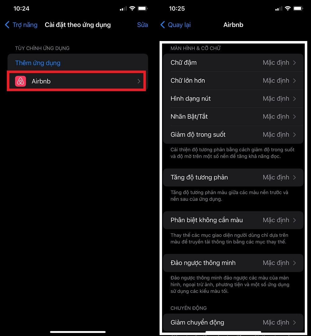 Cách cài đặt trợ năng cho từng ứng dụng trên iPhone chạy iOS 15 (3)