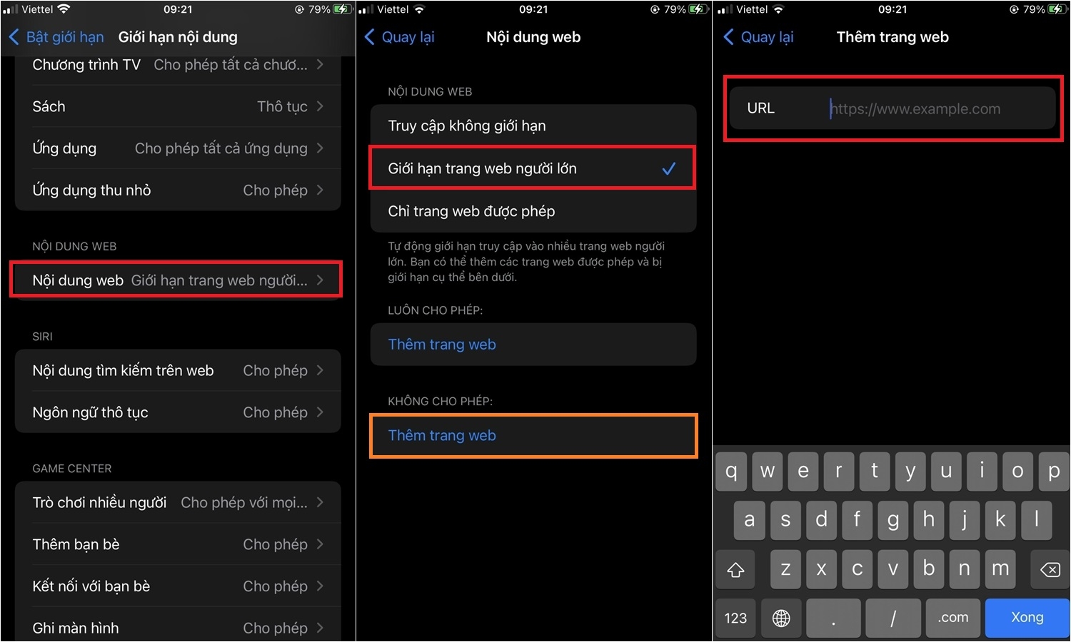 Hướng dẫn cách chặn các trang web đen trên iPhone (3)