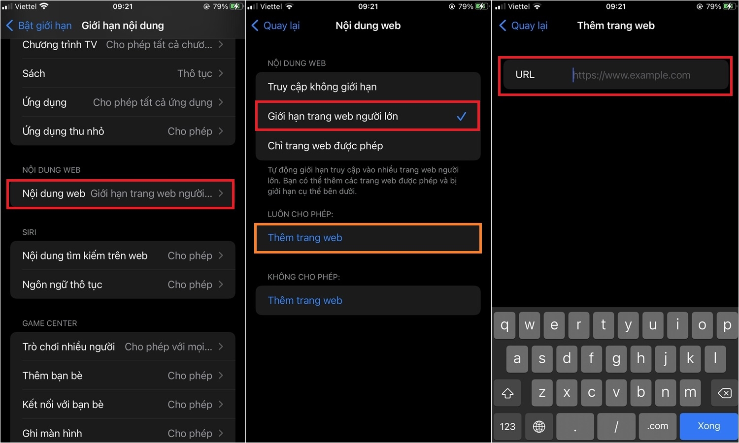 Hướng dẫn cách chặn các trang web đen trên iPhone (4)