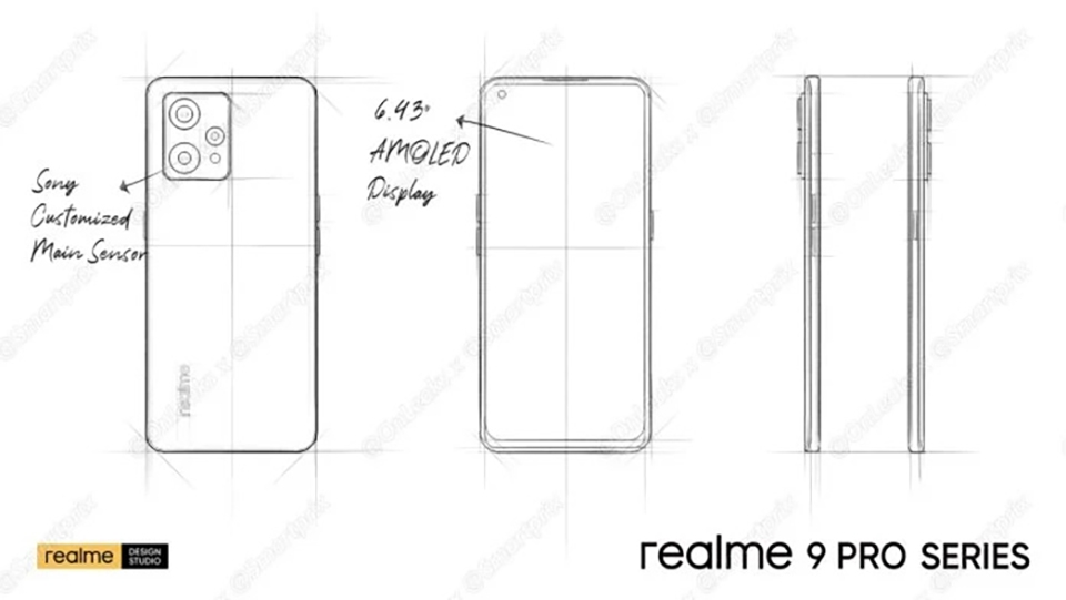 Realme 9 Pro lộ bản phác thảo