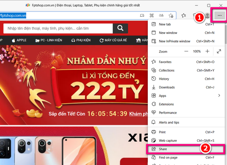 Cách chia sẻ nội dung web bằng Microsoft Edge (1)