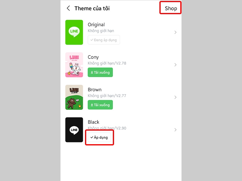 Áp dụng Theme bạn thích