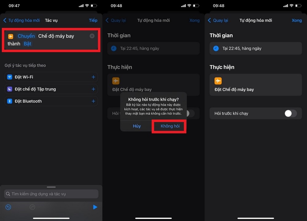 Cách cài đặt hẹn giờ bật, tắt chế độ máy bay tự động trên iPhone (4)