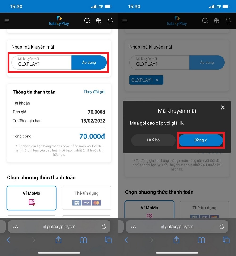 Cách đăng ký gói cao cấp Galaxy Play 1 tháng chỉ 1.000 đồng (3)