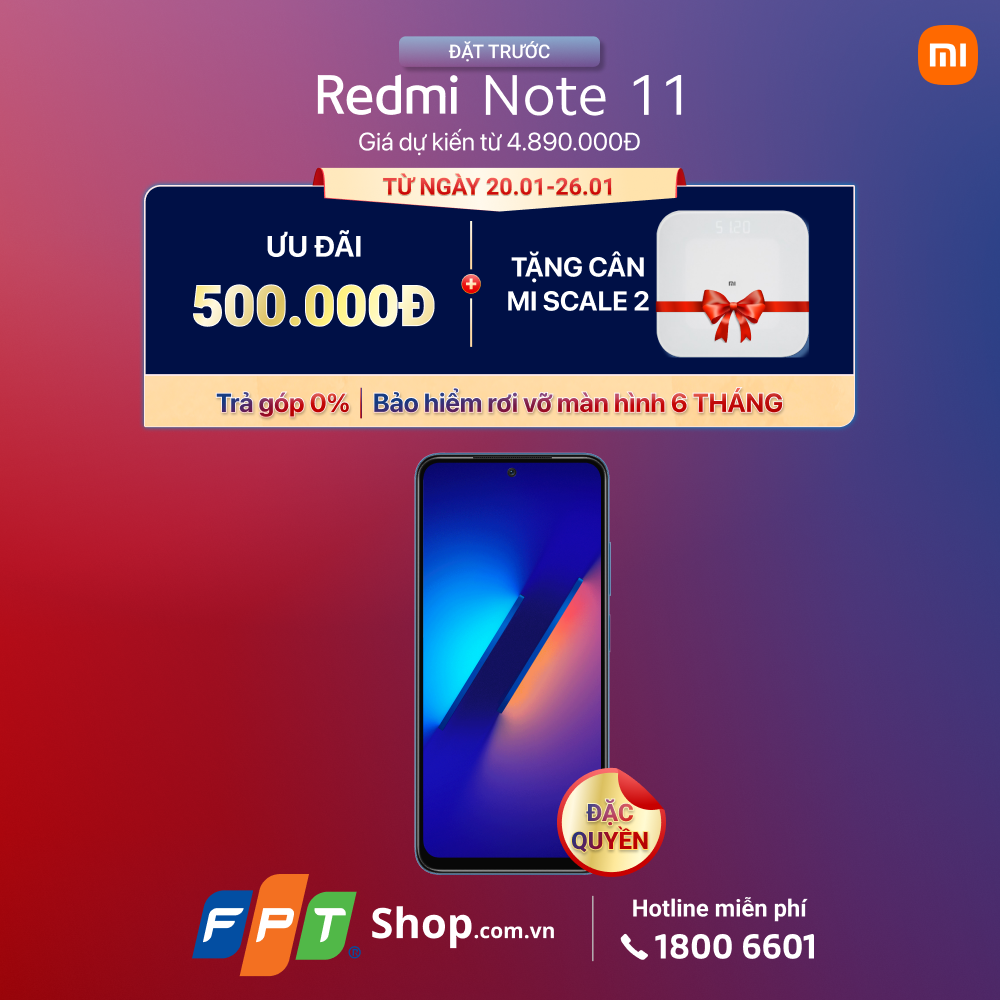 Xiaomi Redmi Note 11 mở đặt trước tại FPT Shop