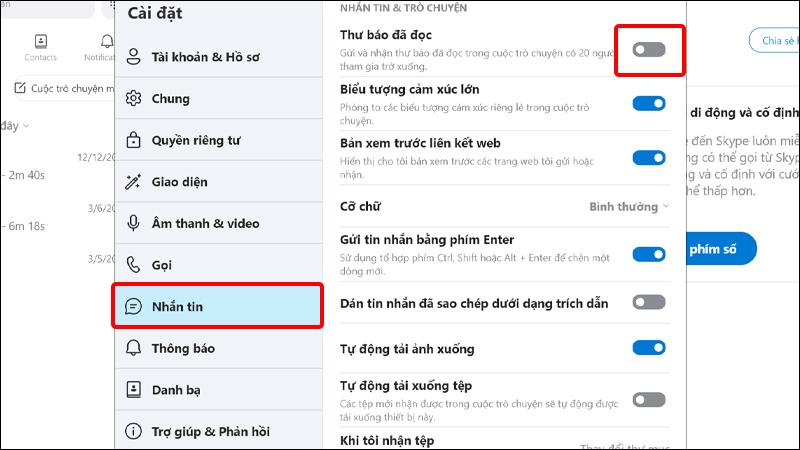 Nhấn vào Tin nhắn và tắt tin năng này đi