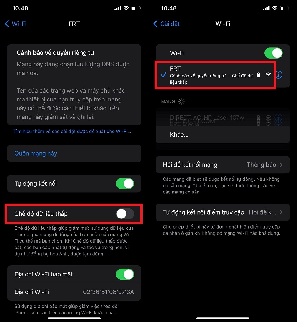Chia sẻ bạn cách bật chế độ dữ liệu thấp Wi-Fi trên iPhone (2)