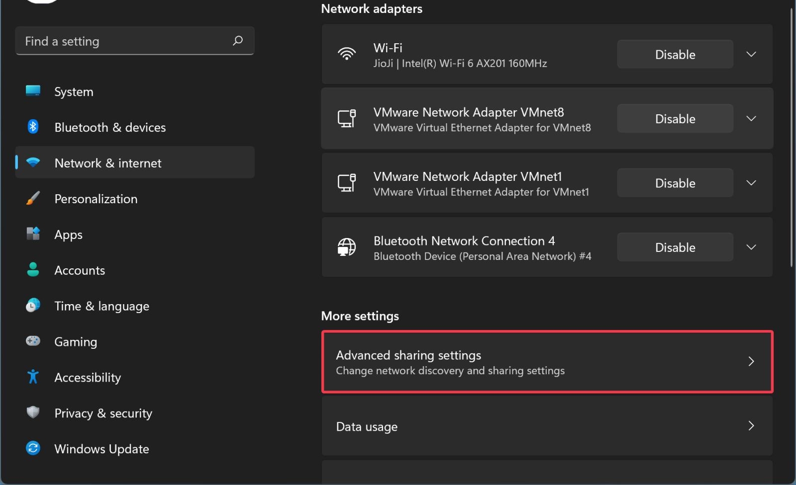 Cách bật hoặc tắt tính năng chia sẻ được bảo vệ trên Windows 11 (2)