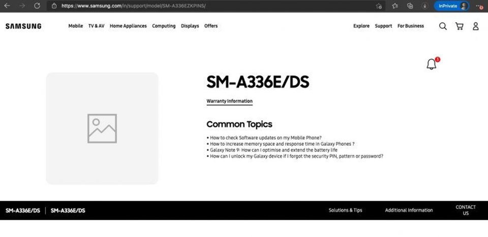 Trang hỗ trợ Galaxy A33 5G