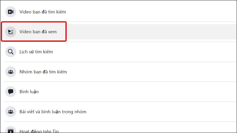 Nhấn vào Video đã xem