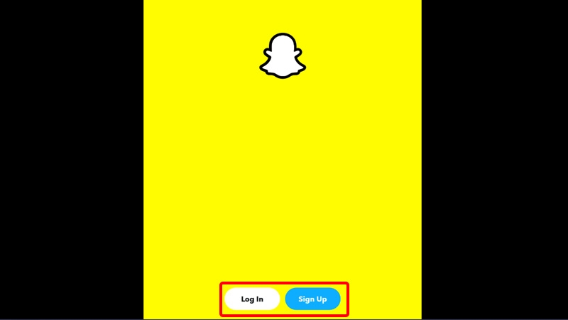 Nhấn vào Log In để đăng nhập tài khoản Snapchat của bạn