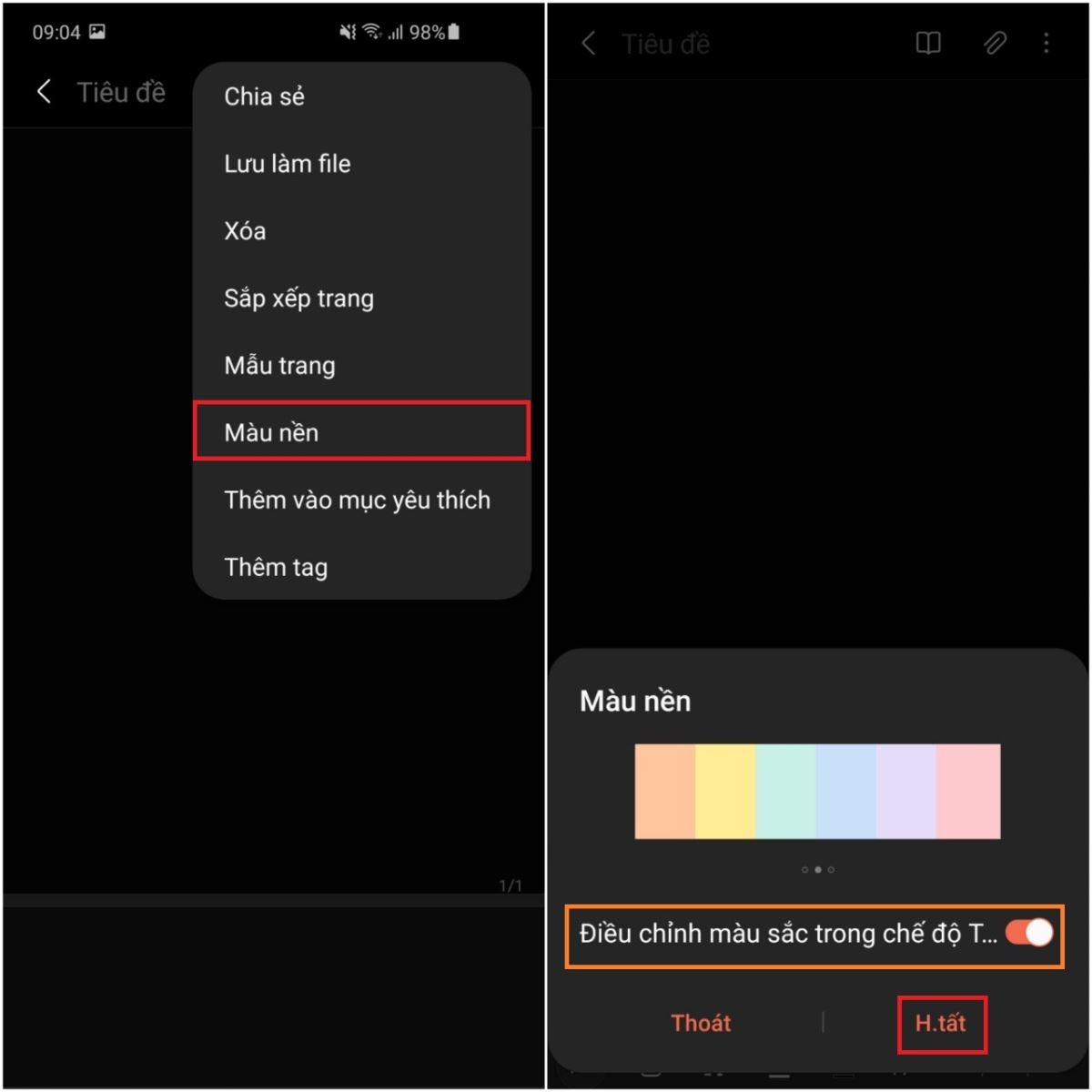 Cách thay đổi giao diện ghi chú trên ứng dụng Samsung Notes (3)