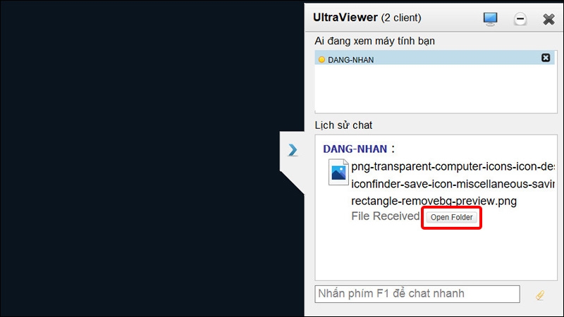 Để mở file vừa tải xuống bạn nhấn vào Open Folder