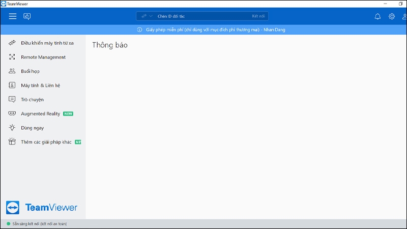 Ngôn ngữ của TeamViewer đã được thay đổi thành công