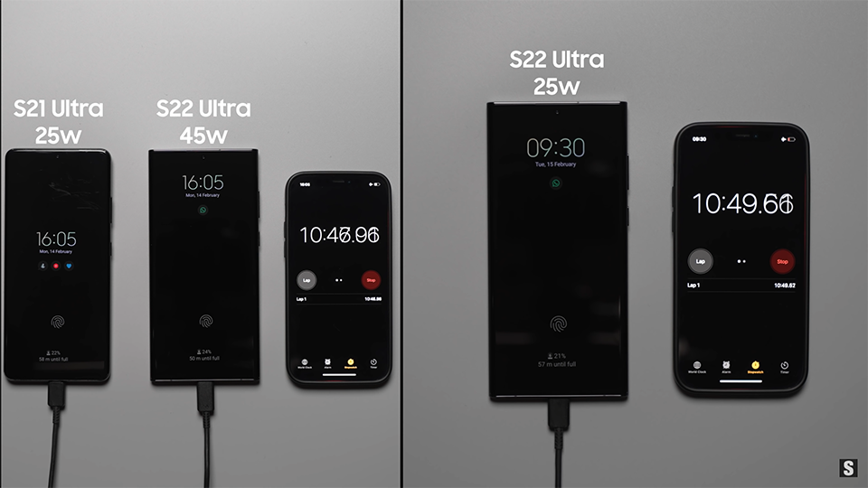 Kiểm tra sạc nhanh Galaxy S22 Ultra (ảnh 2) Kiểm tra sạc nhanh Galaxy S22 Ultra (ảnh 2)