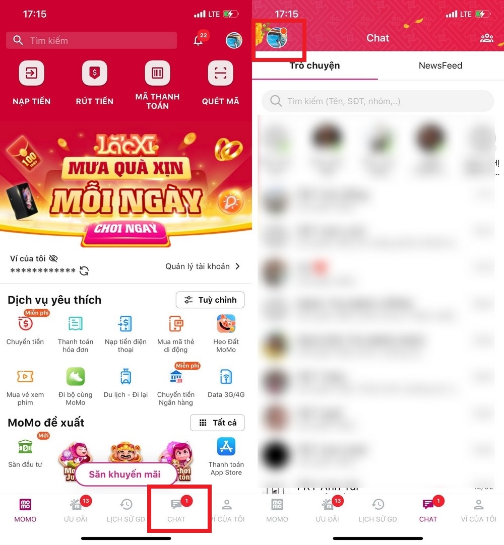 Cách chặn tin nhắn rác trên MoMo (1)
