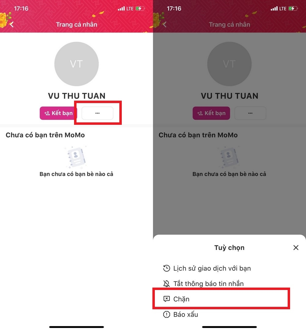 Cách chặn tin nhắn rác trên MoMo (3)