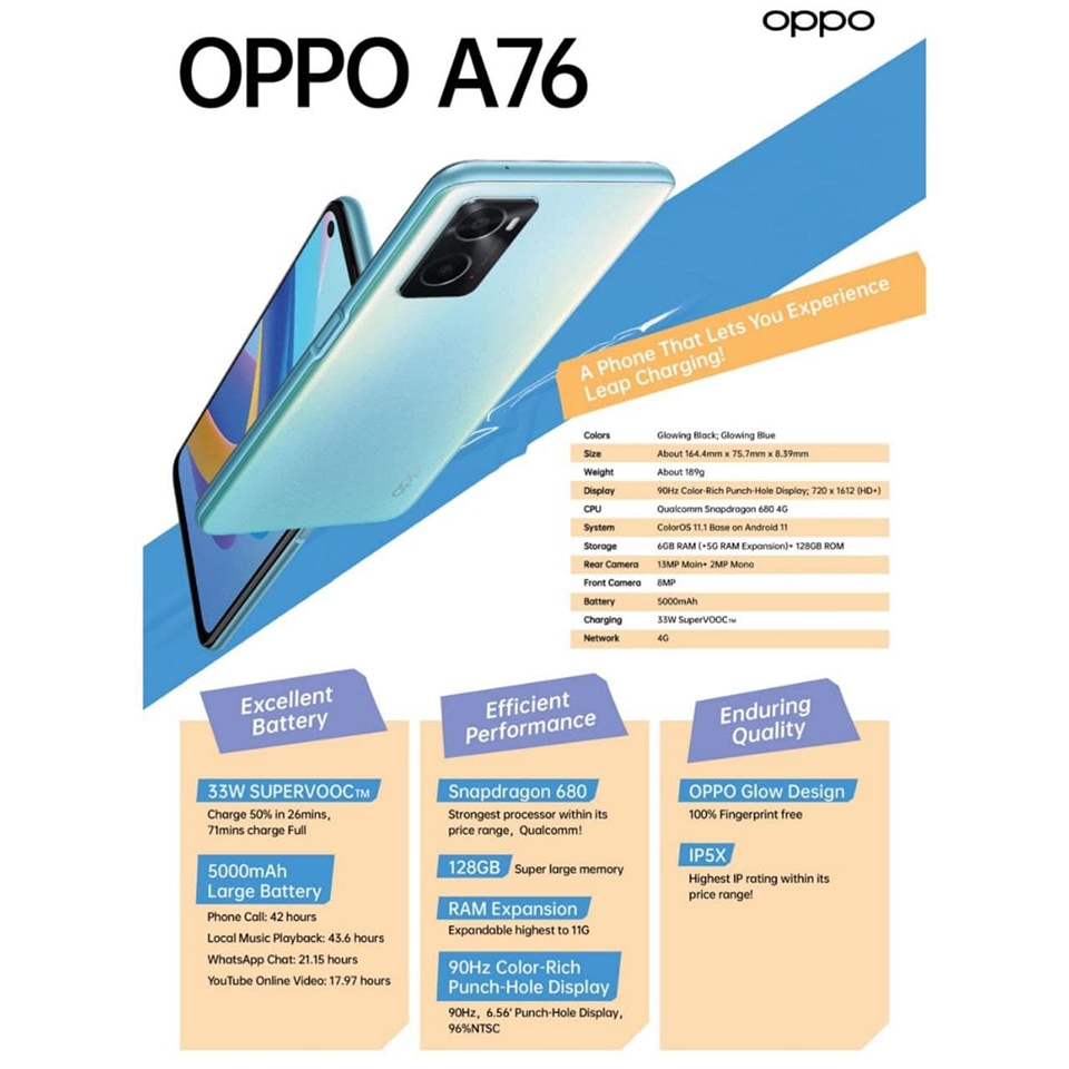 OPPO A76 4G ra mắt (ảnh 4) OPPO A76 4G ra mắt (ảnh 4)