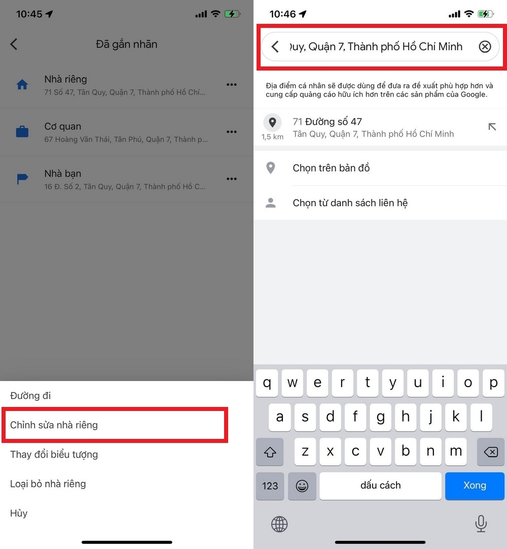 Cách thêm và thay đổi địa chỉ nhà riêng trên Google Maps (3)