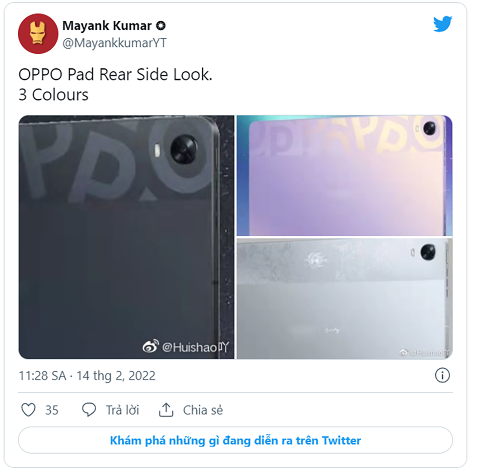 Thông tin OPPO Pad (ảnh 2) Thông tin OPPO Pad (ảnh 2)