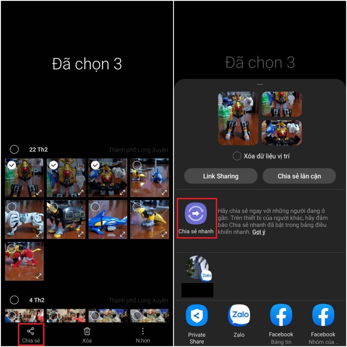 Cách sử dụng tính năng Chia sẻ nhanh trên điện thoại Samsung (1)