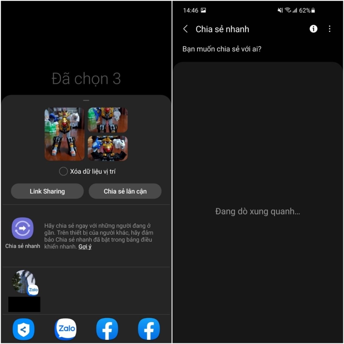 Cách sử dụng tính năng Chia sẻ nhanh trên điện thoại Samsung (2)