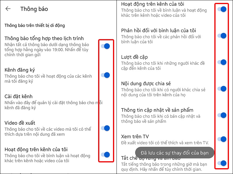 Bật lại thông báo mà bạn muốn