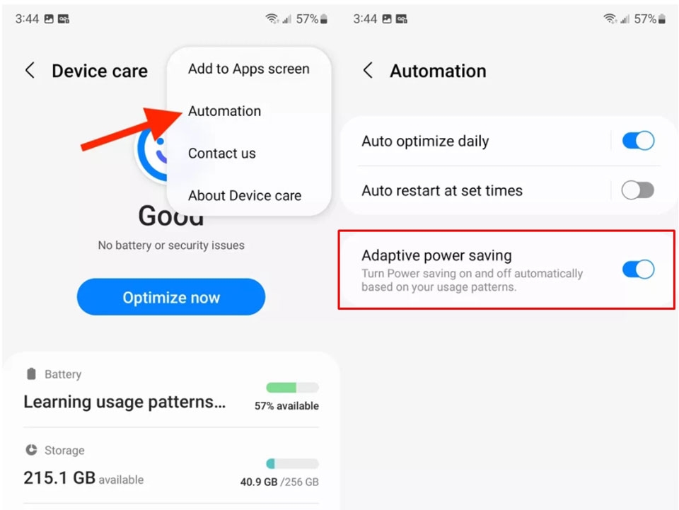 Tiết kiệm pin dựa trên thói quen sử dụng