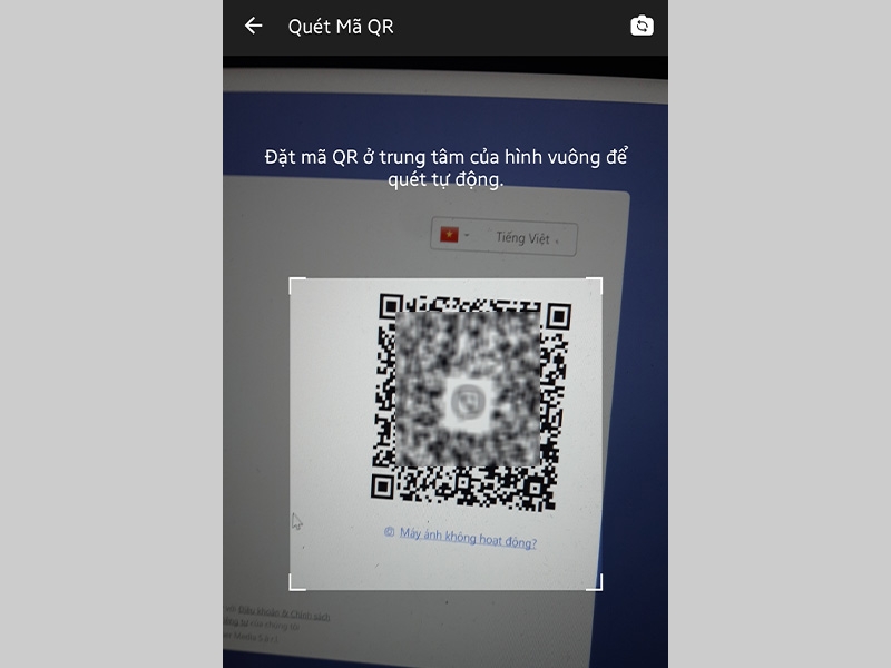 Quét mã QR ở Viber trên máy tính