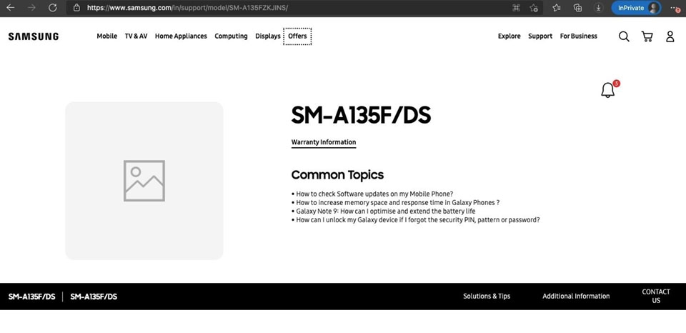 Trang hỗ trợ Galaxy A13 4G