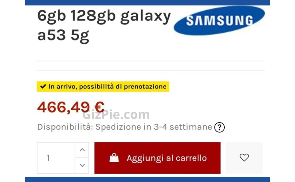 Giá bán Galaxy A53 5G Giá bán Galaxy A53 5G