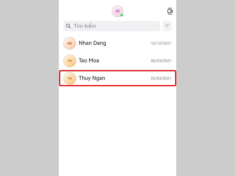 Chọn Liên hệ bạn muốn chặn
