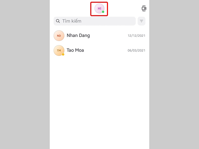 Nhấn vào Ảnh đại diện của bạn