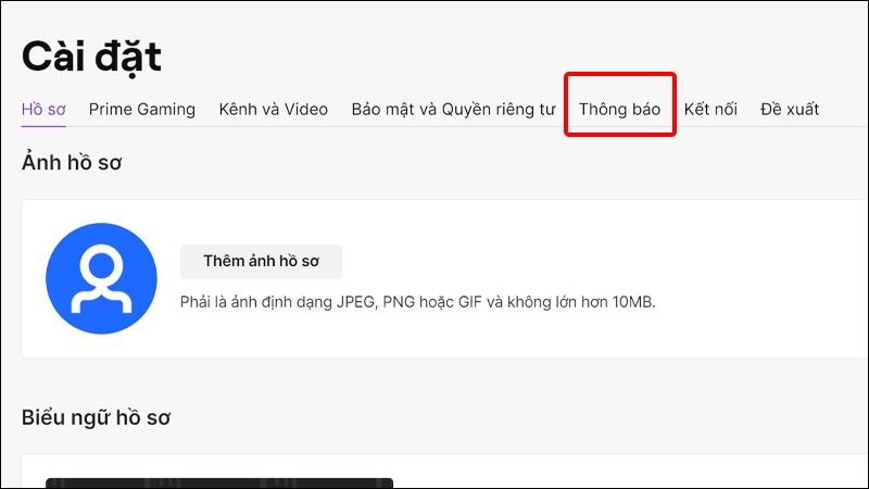 Nhấn vào Thông báo
