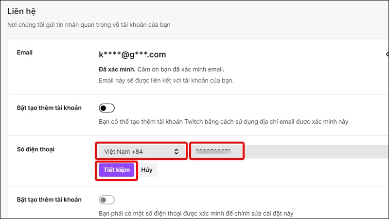 Nhập Số điện thoại của bạn và chọn Tiết kiệm