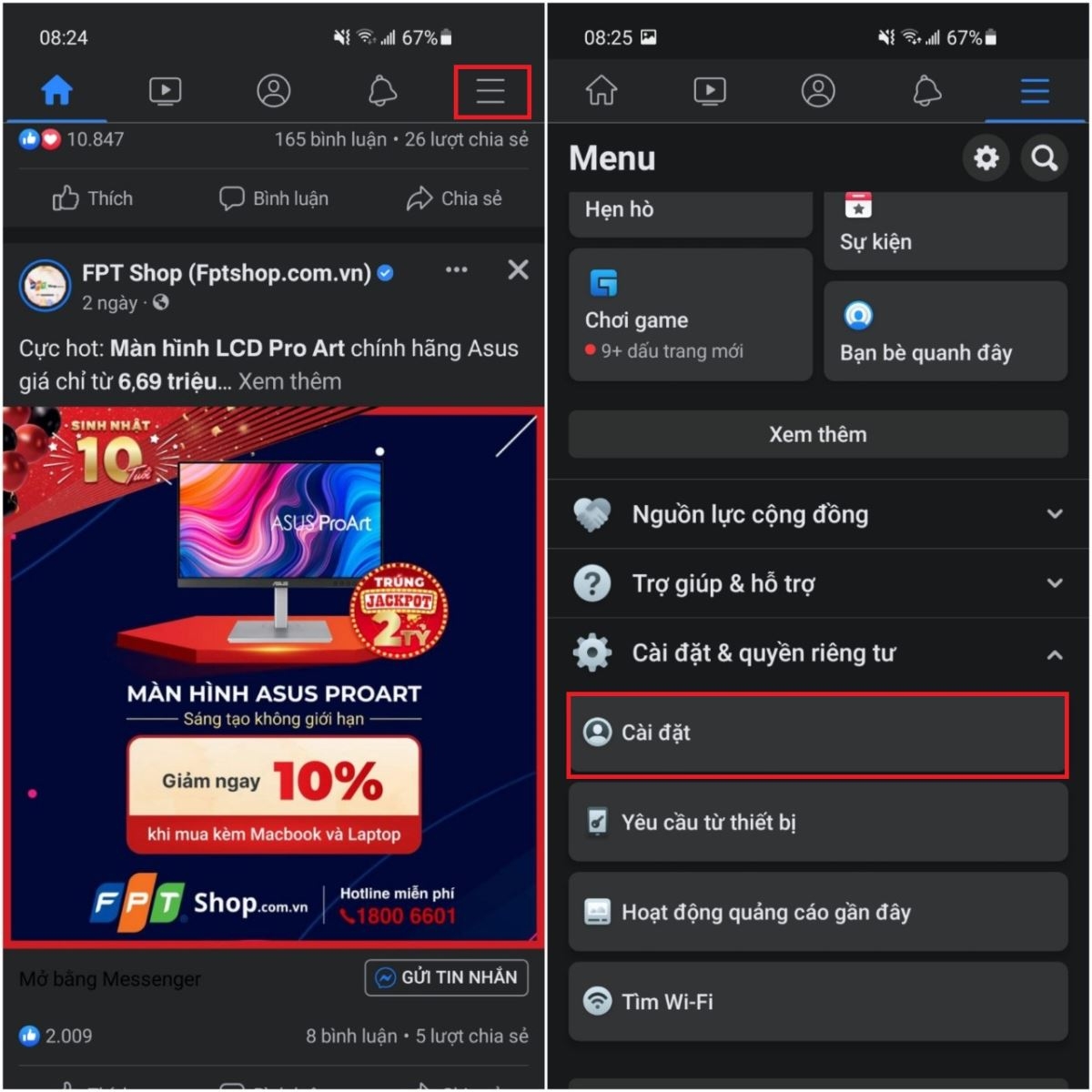 Cách tắt âm thanh Facebook trên điện thoại (3)