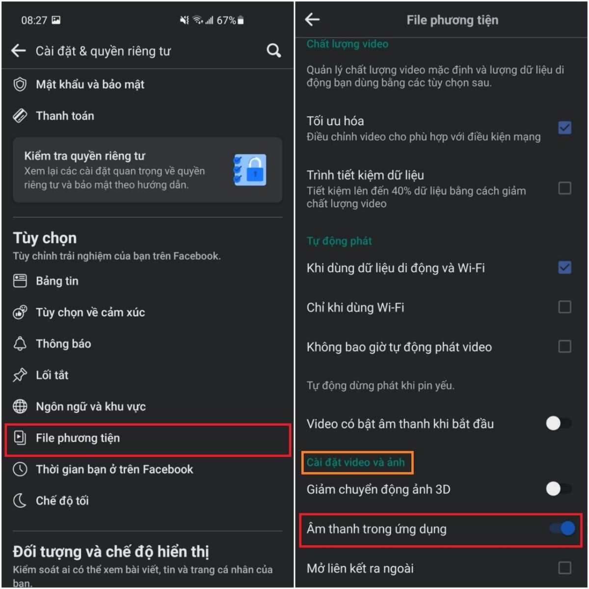 Cách tắt âm thanh Facebook trên điện thoại (4)