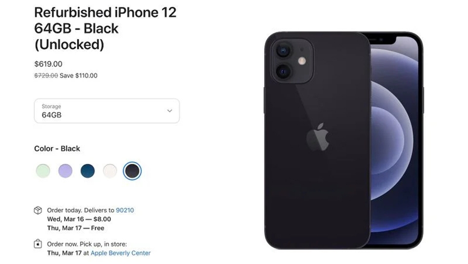 Apple bắt đầu bán các mẫu iPhone 12 và iPhone 12 Pro refurbished