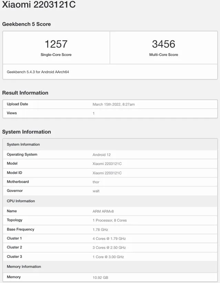 Xiaomi MIX 5 lộ diện trên Geekbench