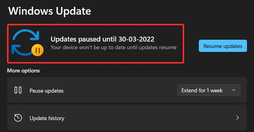 Mẹo hay để tắt Windows 11 mà không cần cập nhật Windows (6)