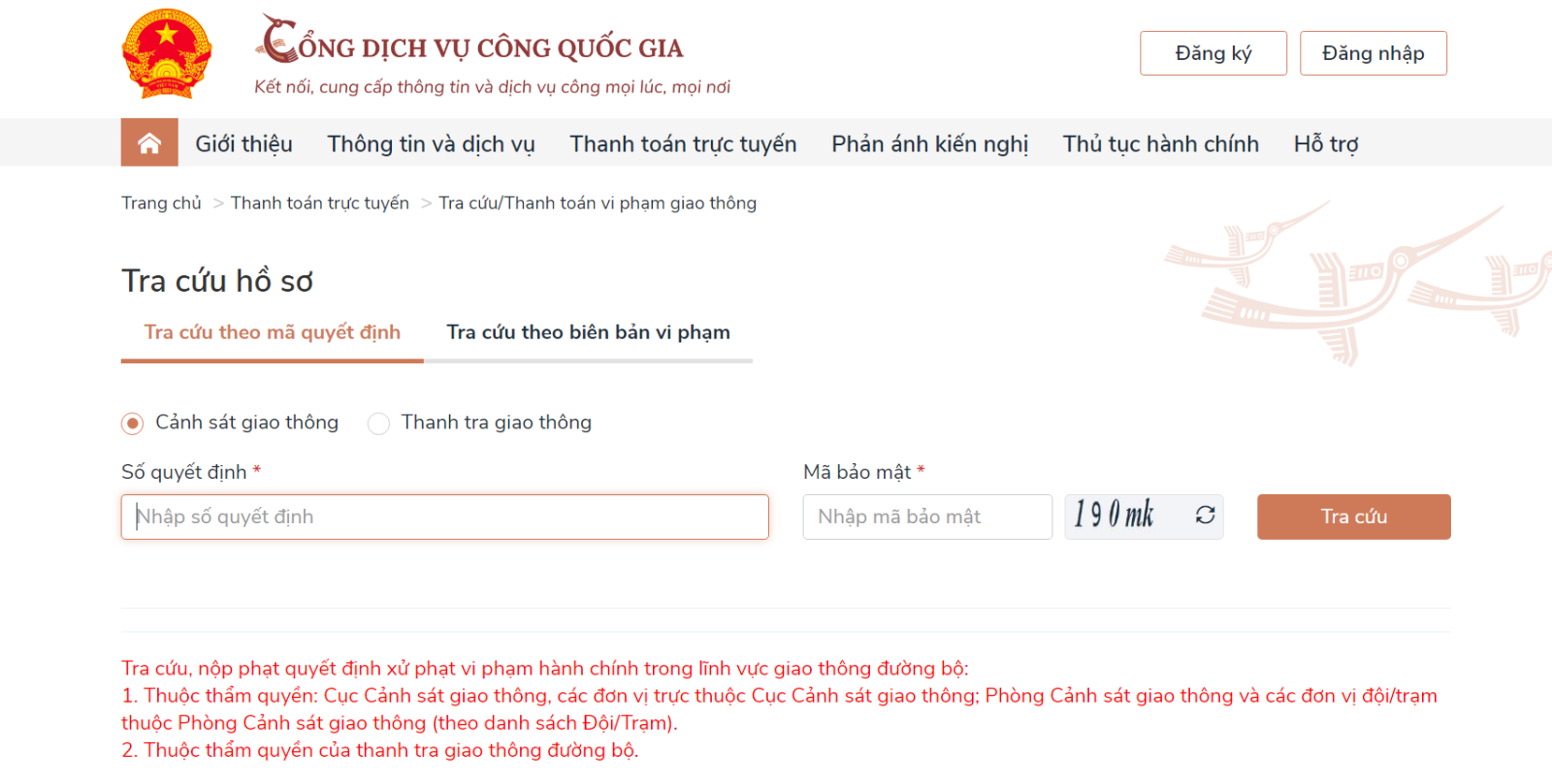 Hướng dẫn cách nộp phạt vi phạm giao thông online (1)