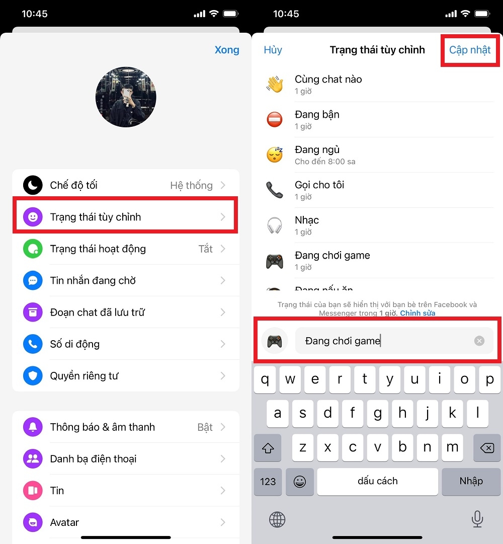 Cách cập nhật trạng thái tùy chỉnh trên Facebook Messenger (4)