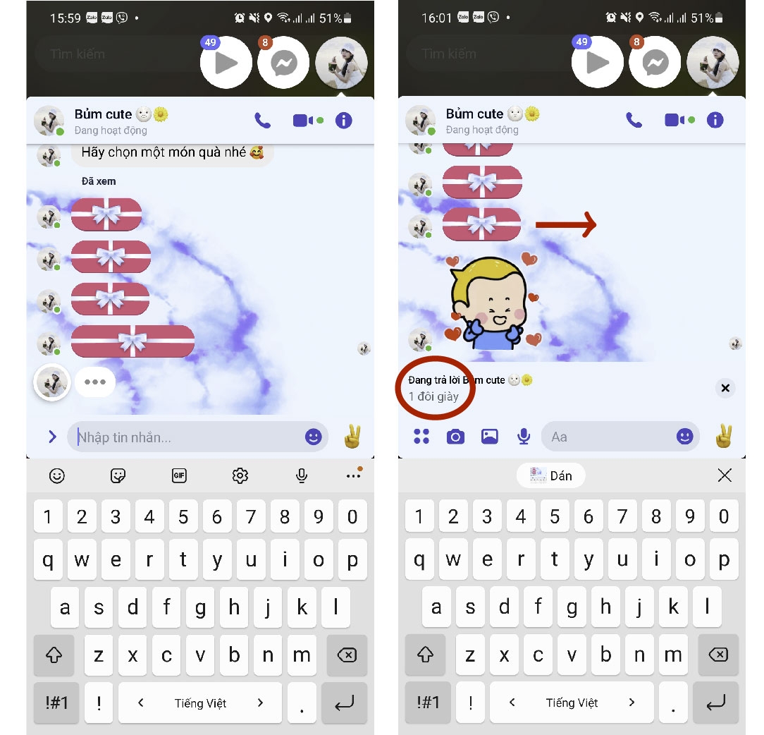 Cách xem tin nhắn hộp quà trên Messenger mà không cần mở hộp quà (2)