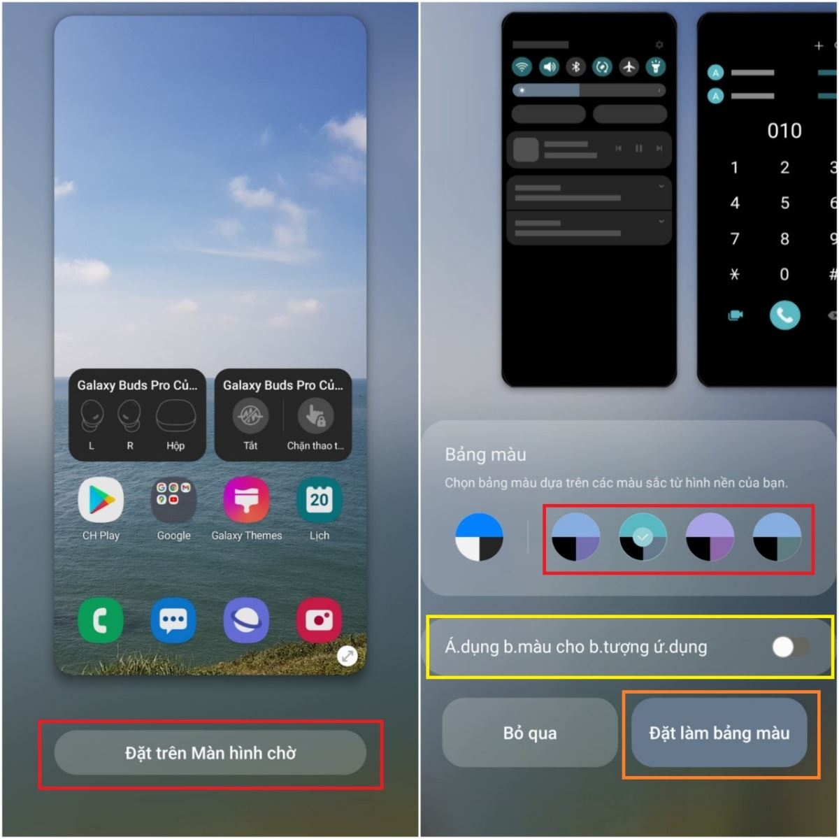 Cách chỉnh màu hệ thống hợp với hình nền trên điện thoại Samsung (2)