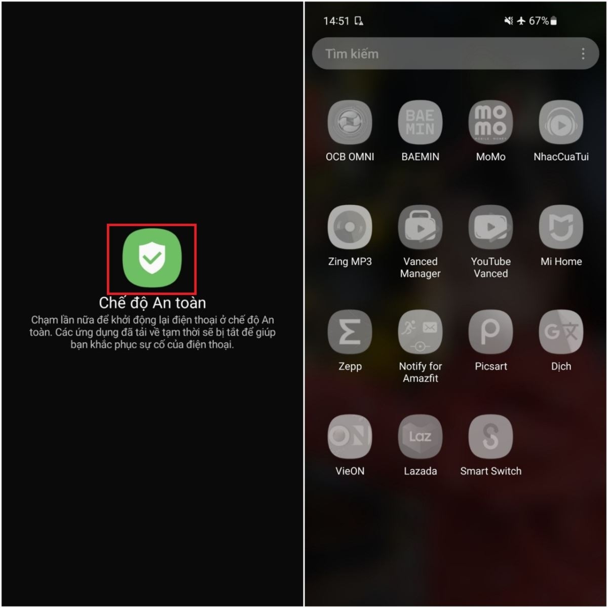 Cách kích hoạt chế độ an toàn trên điện thoại Samsung (2)